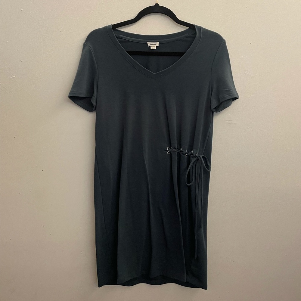 T-shirt dress with ties on side.